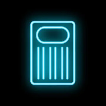 Neon icon of blue sleeping bag glowing on black background Stock Illustration