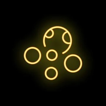 Neon icon of bubbles floating in dark space representing fizzy drink 스톡 일러스트