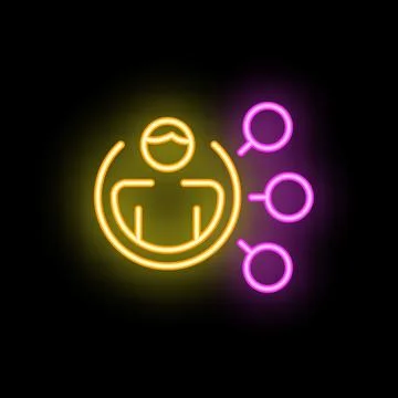 Neon icon of candidate choosing process, human resources concept Stock Illustration