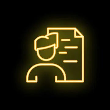 Neon icon of candidate profile for human resources recruitment process 库存插图