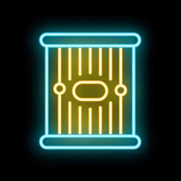 Neon icon of car air filter replacing, repairing and maintaining service Stock Illustration
