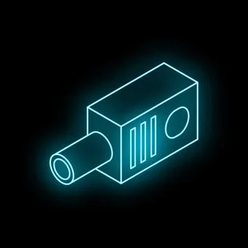 Neon icon of cctv camera showing concept of surveillance Stock Illustration
