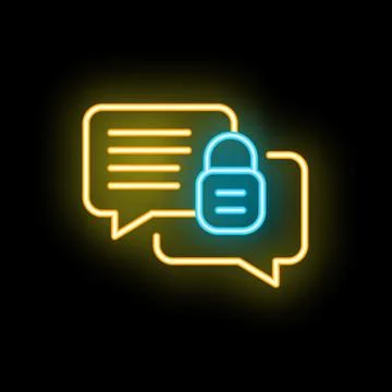 Neon icon of chat bubbles showing secure communication Stock Illustration