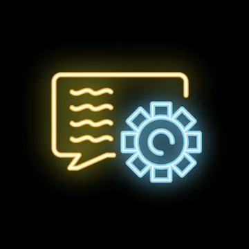 Neon icon of chatbot representing artificial intelligence speaking イラスト素材