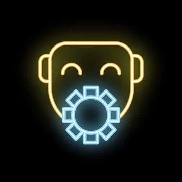 Neon icon of chatbot talking about artificial intelligence Stock Illustration