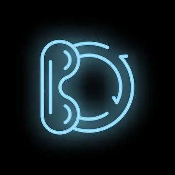 Neon icon of cloud computing data synchronisation process Illustrazione stock
