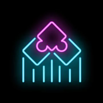 Neon icon of cloud computing data storage server database backup sharing tr.. Illustrazione stock