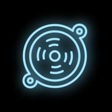 Neon icon of computer cooler cpu cooling system with heatsink fan Illustrazione stock