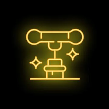 Neon icon of corkscrew removing wine cork on black background Stock Illustration