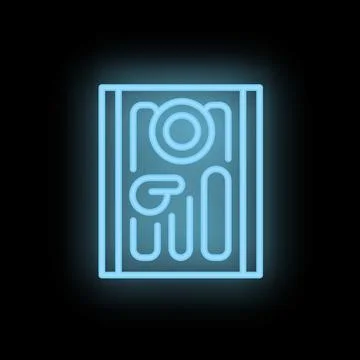 Neon icon of a cornhole game set up and ready to play Stock Illustration
