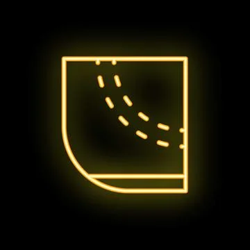 Neon icon of cricket field representing sports and competition Stock Illustration