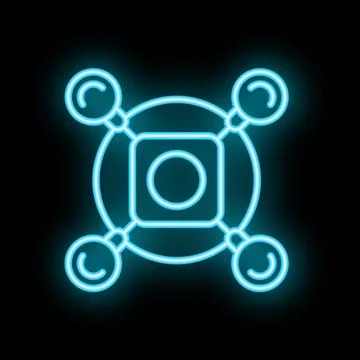 Neon icon of data integration representing data processing Stock Illustration