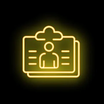 Neon icon of documents representing cloud storage of personal data イラスト素材