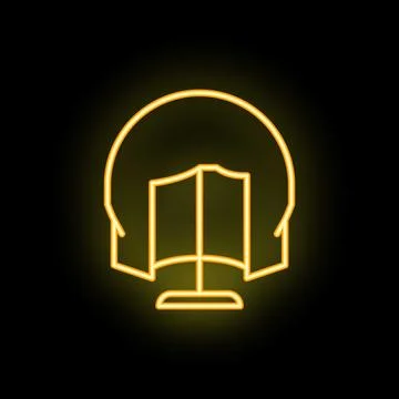 Neon icon of a dressing screen illuminated on black background Illustrazione stock