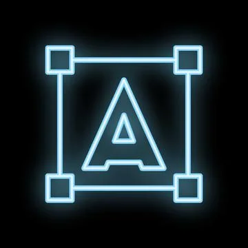 Neon icon of editing text is glowing on a black background Stock Illustration