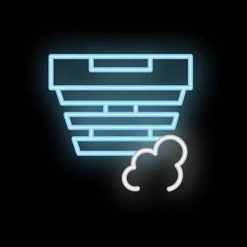 Neon icon of extractor fan removing cloudy air vapor Stock Illustration