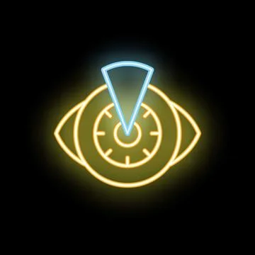 Neon icon of an eye representing concept of vision statement Stock Illustration