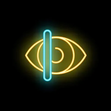 Neon icon of eye scan representing concept of biometrics Stock Illustration
