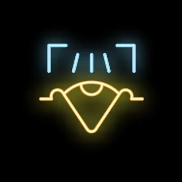 Neon icon of eye tracking system scanning iris Stock Illustration