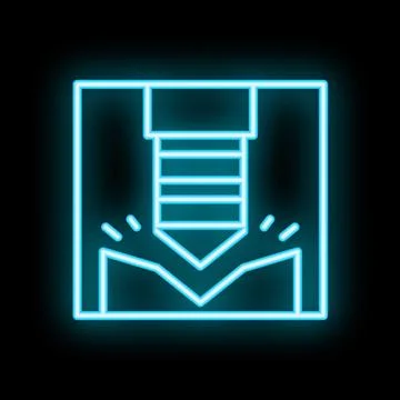 Neon icon of floppy disk saving showing data storage concept Stock Illustration