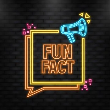 Neon Icon. Fun fact feedback megaphone yellow banner in 3D style on white 库存插图
