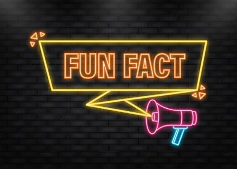 Neon Icon. Fun fact feedback megaphone yellow banner in 3D style on white Иллюстрация