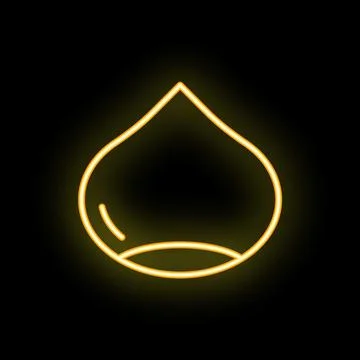 Neon icon of hazelnut glowing on black background Stock Illustration