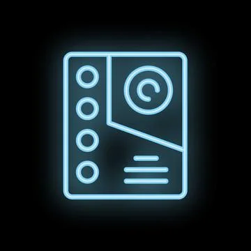 Neon icon of intercom system for communication Stock Illustration