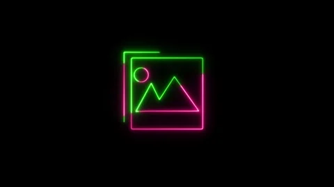 Neon Icon Isolated on a Black Background - Picture 4K Video motion graphic .. Stock Footage 310280799