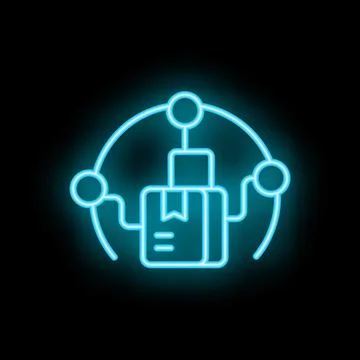 Neon icon of knowledge sharing in a network Stock Illustration