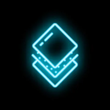 Neon icon of layers showing hierarchy and organization 스톡 일러스트