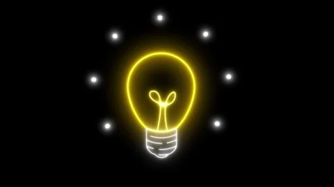 Neon icon light bulb ideas animated neon lights ideas icon 2d cartoon green.. Stock Footage 295111424
