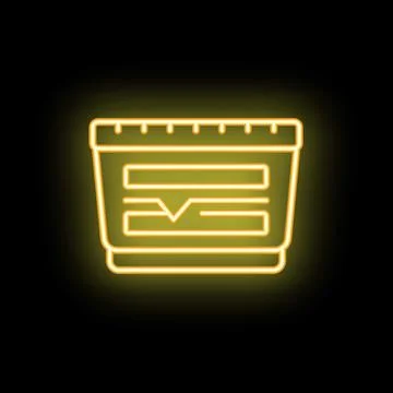 Neon icon of a measuring cup for construction or cooking projects Stock Illustration