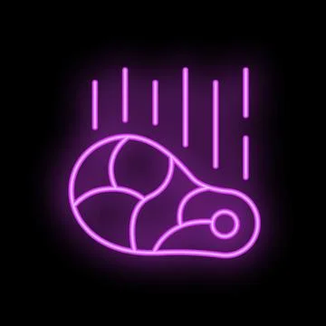 Neon icon of meat processing depicting sliced meat loaf Stock Illustration