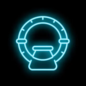 Neon icon of mri machine scanning for medical diagnosis Stock Illustration