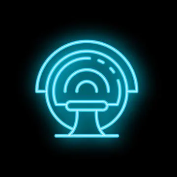 Neon icon of a mri scan machine for medical diagnosis Stock Illustration