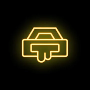 Neon icon of network cable being plugged into internet socket Stock Illustration