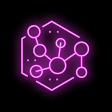 Neon icon of a network representing machine learning algorithm Stock Illustration