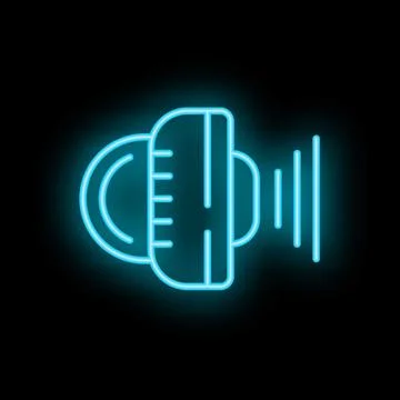 Neon icon of parking sensor emitting sound waves for obstacle detection Stock Illustration