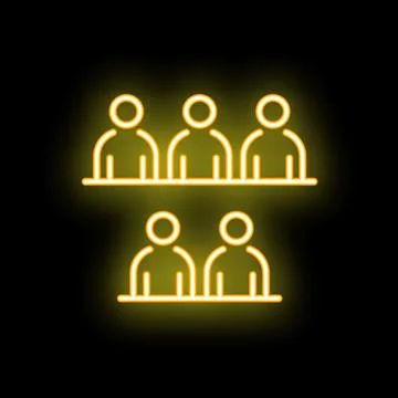 Neon icon of people split into teams working together on a project 스톡 일러스트