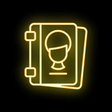 Neon icon of personal information data protection representing cyber security Illustrazione stock