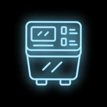 Neon icon of a power generator supplying electricity Illustrazione stock