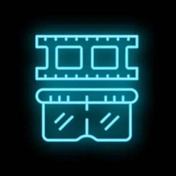 Neon icon of random access memory ram chip glowing on black background Illustrazione stock