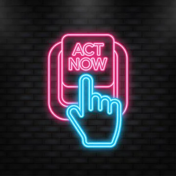 Neon Icon. Red button on white backdrop. Call business icon. Vector web button イラスト素材
