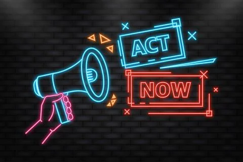Neon Icon. Red button on white backdrop. Call business icon. Vector web button Stock Illustration
