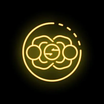 Neon icon representing decentralized network sharing data with nodes commun.. Stock Illustration