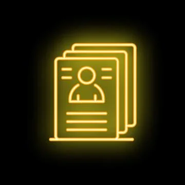 Neon icon representing human resources and recruitment process 库存插图