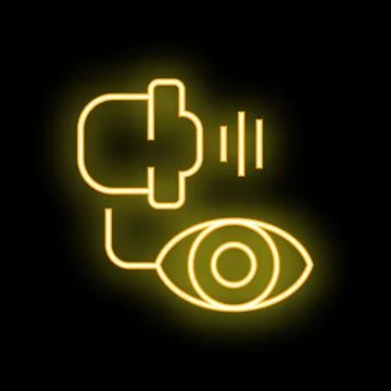 Neon icon of retinal scan technology for security access Stock Illustration