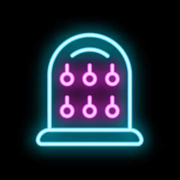 Neon icon of a ring toss game at a carnival or amusement park Ilustração Stock