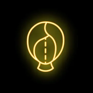 Neon icon of road splitting in two different directions representing choices Illustrazione stock